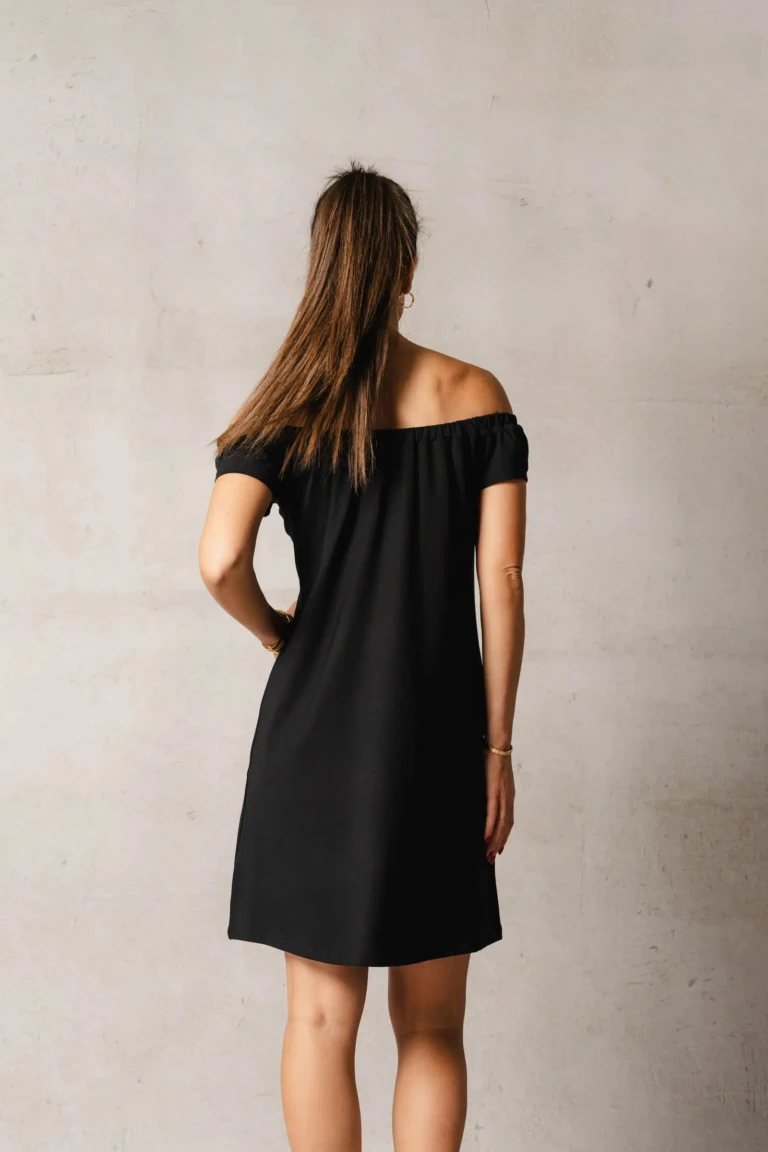 Thelma & Rose - Robe courte col bardot Alba – Noir / T3
