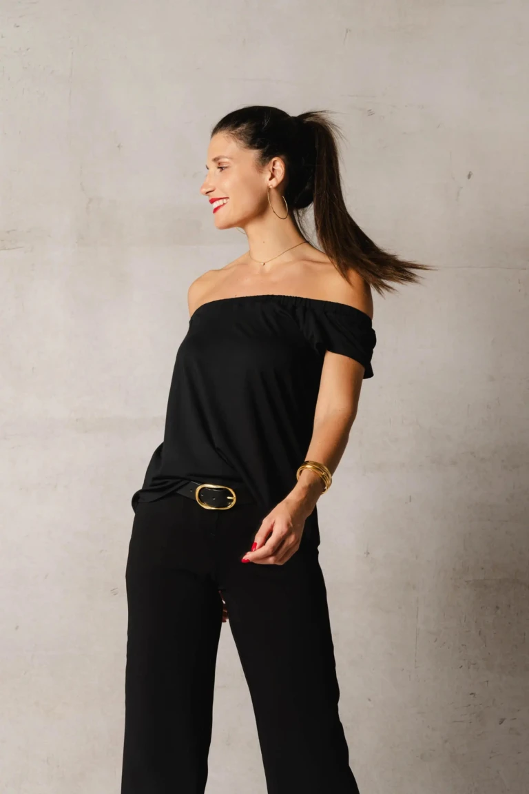Thelma & Rose - Top col bardot Alma – Noir / T3