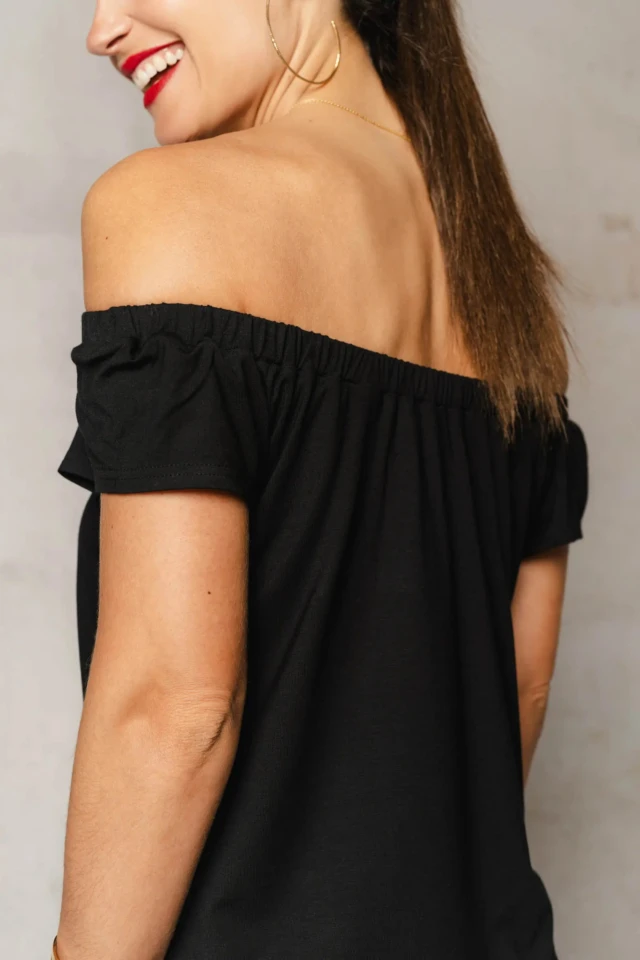 Thelma & Rose - Top col bardot Alma – Noir / T3