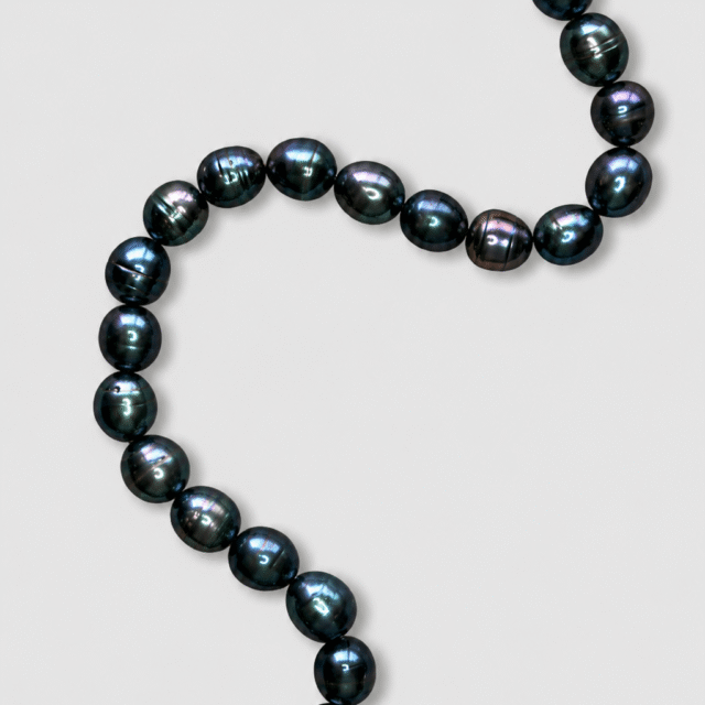 NEIJE - Collier Monte-Cristo Perles d'eau douce Noires – 50 cm + extension de 5 cm