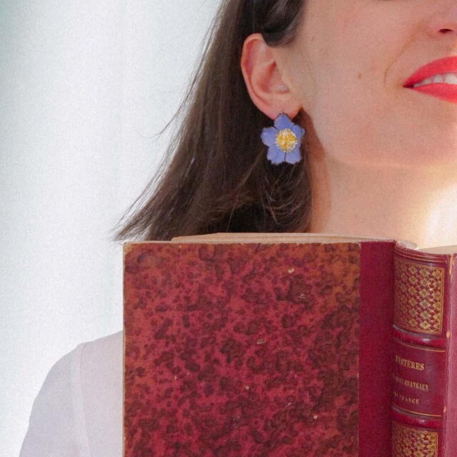 Ciléa Paris - Boucles d'oreilles courtes Tuba - Grand – Vert / Dormeuse (Oreilles percées)