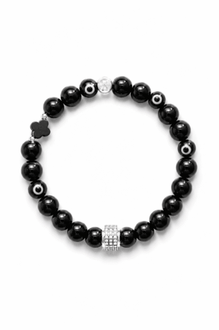 Bracelet Lucky Onyx Or Blanc par la marque NEIJE NEIJE - Bracelet Lucky Onyx Or Blanc
