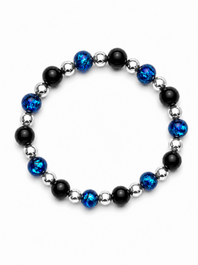 Bracelet Nuit Étoilée – Perles Hotaru & Onyx – Argent 925 par la marque NEIJE NEIJE - Bracelet Nuit Étoilée – Perles Hotaru & Onyx – Argent 925