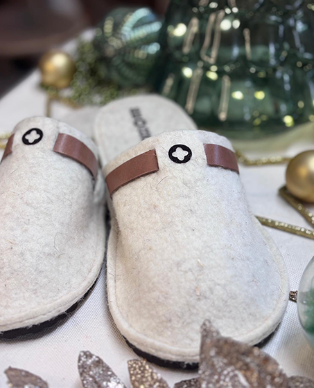 Couleur Tong - Chaussons Laine Artisanale CHAM Blanc – 40-41