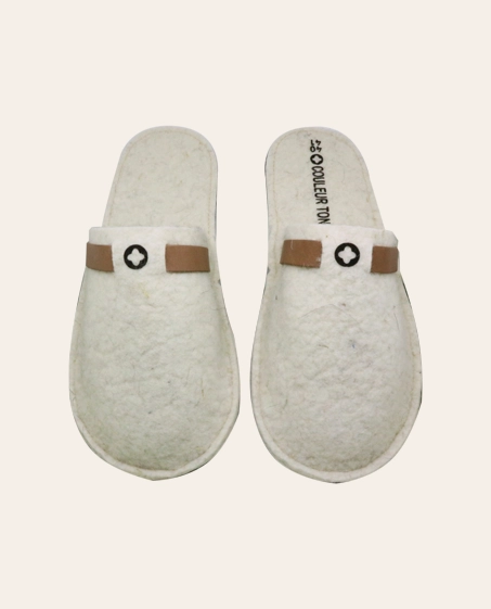 Couleur Tong - Chaussons Laine Artisanale CHAM Blanc – 40-41