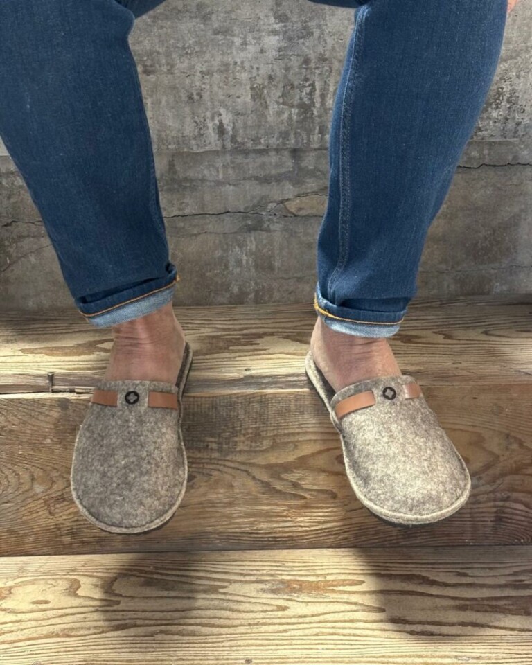 Couleur Tong - Chaussons Laine Artisanale CHAM Gris – 40-41