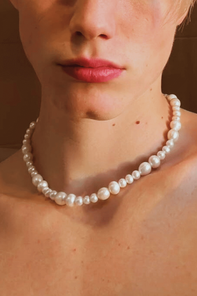 NEIJE - Collier Carmen Perles d'eau douce et Argent 925 – 50 cm + extension de 5 cm