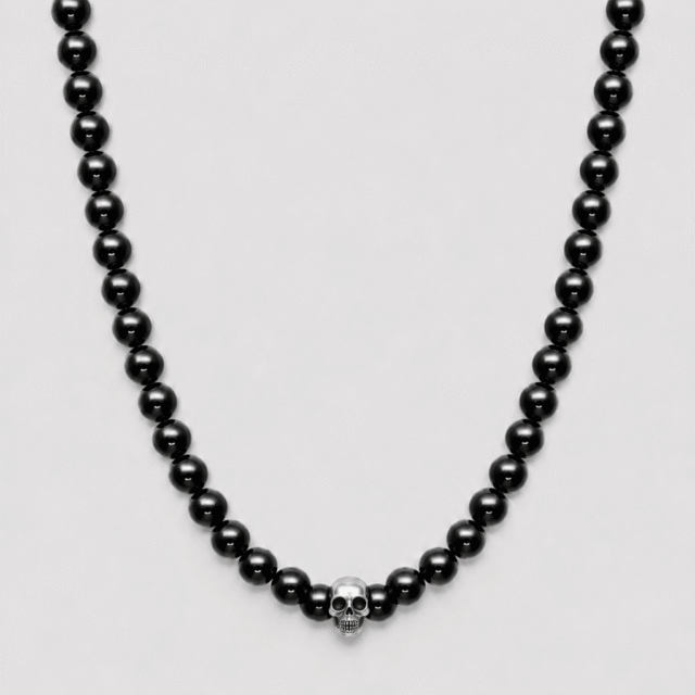 NEIJE - Collier Rebel Onyx et Argent 925 – 50 cm +extension de 5 cm