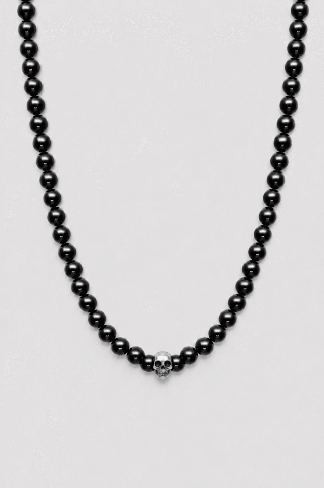 NEIJE - Collier Rebel Onyx et Argent 925 – 50 cm +extension de 5 cm