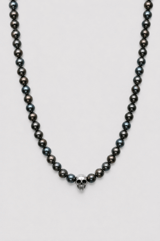 NEIJE - Collier Requiem Perles deau douce Noires et Argent 925