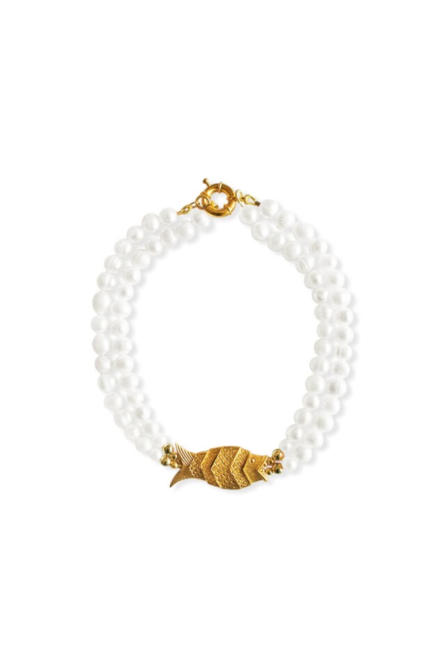 NEIJE - Collier Poisson Majestic Gefilte Perles de Culture et Or