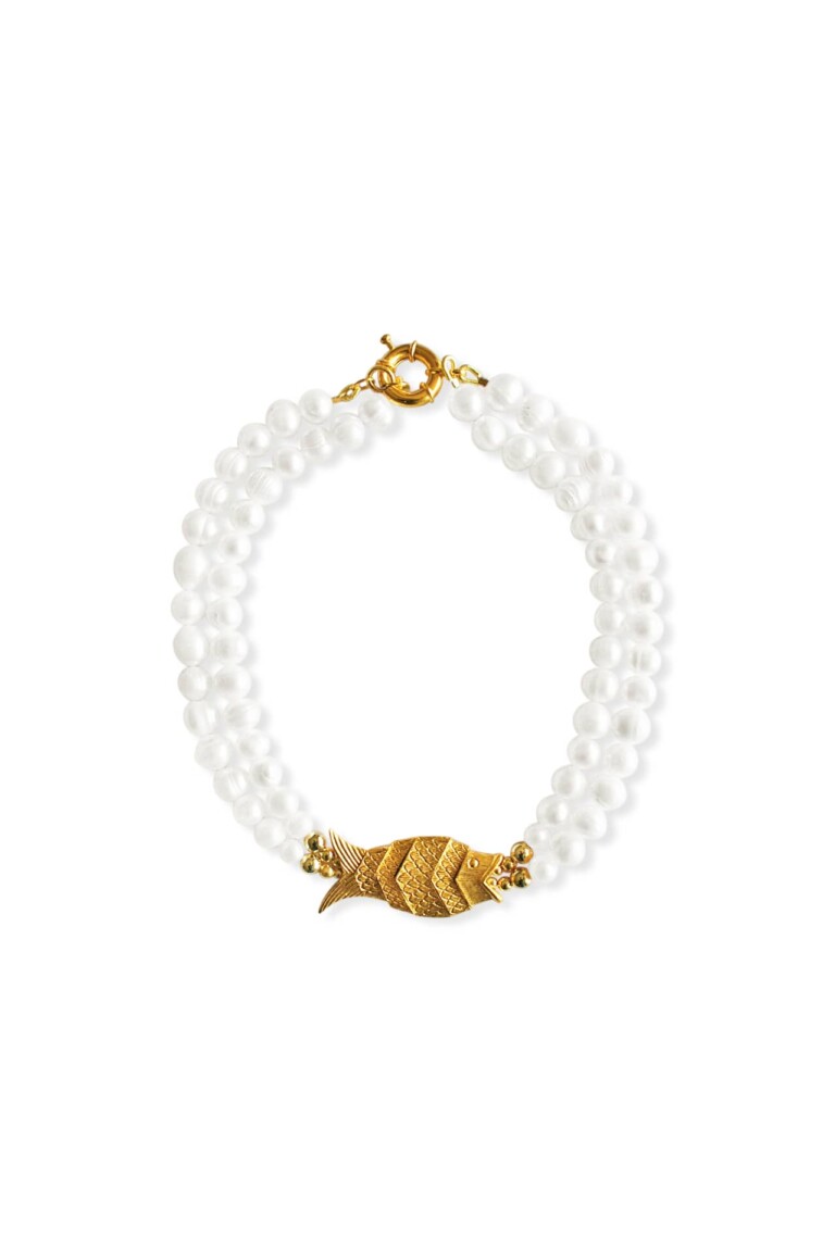 NEIJE - Collier Poisson Majestic Gefilte Perles de Culture et Or