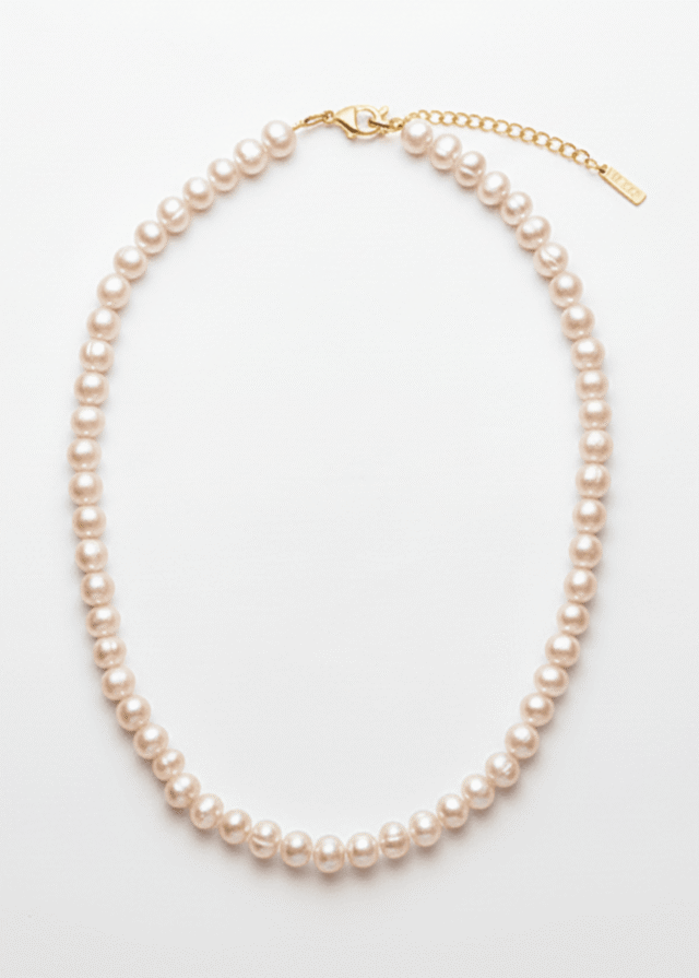 NEIJE - La Parure Parfaite Collier & Bracelet Perles de Culture Roses – 50 cm + extension de 5 cm / L (poignet de 17 à 19 cm)