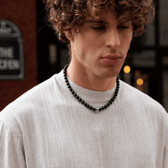 NEIJE - Collier Rebel Onyx et Argent 925 – 50 cm +extension de 5 cm