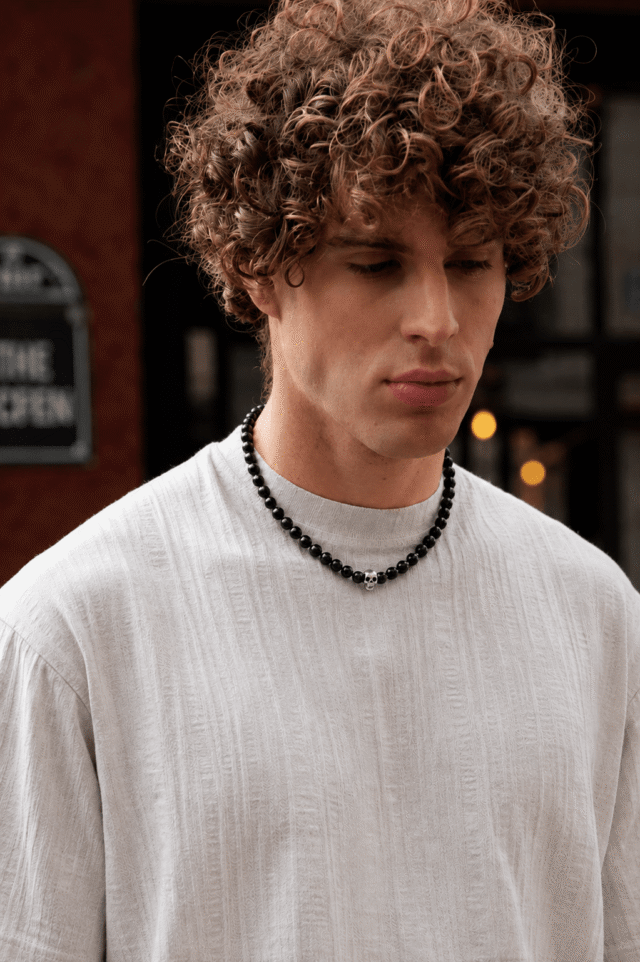 NEIJE - Collier Rebel Onyx et Argent 925 – 50 cm +extension de 5 cm