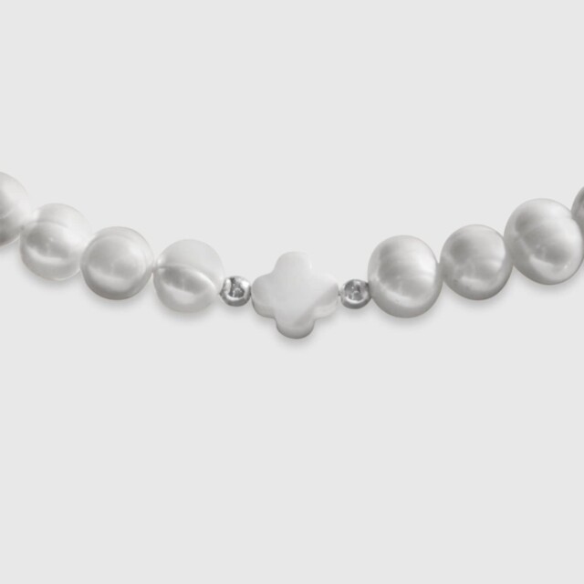 NEIJE - Collier Iconic Perles d'eau douce et Argent 925 – 45 cm + extension de 5 cm