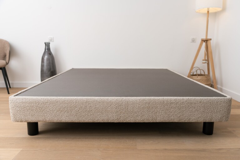 Naturlatt - Sommier tapissier Prestige - fabrication artisanale française – 2x100x200cm - King Size + / Beige pierre / Noir