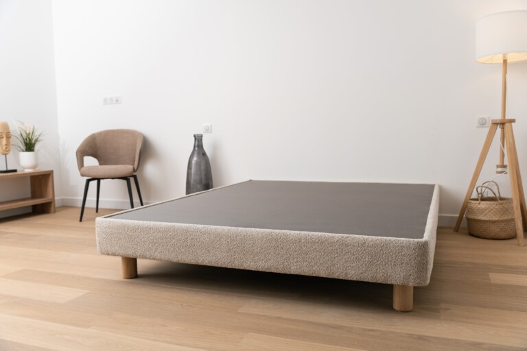Naturlatt - Sommier tapissier Prestige - fabrication artisanale française – 2x100x200cm - King Size + / Beige pierre / Noir