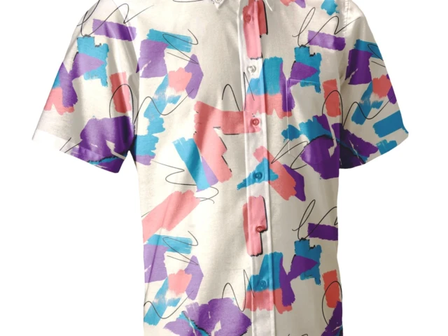 Ecclo chemise courte ete homme abstrait Made In France et coton bio recycle upcycle 03 applat face 1080x1350 4ceb2505 c244 41e5 a937 6824c53bfb3c ECCLO - Chemise 90 – XL
