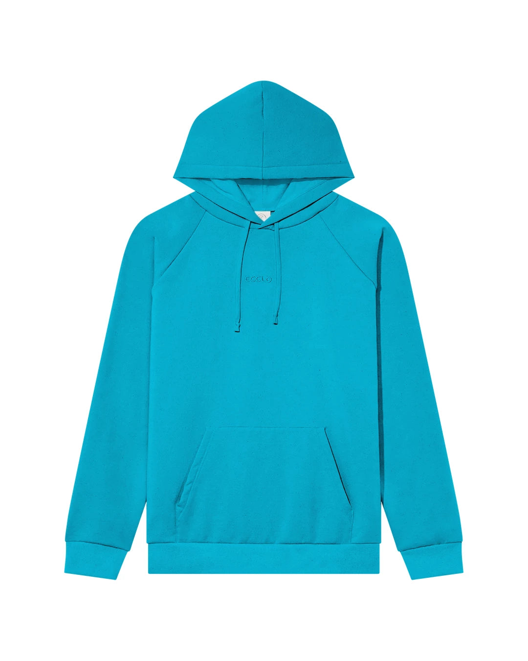 Ecclo hoodie sweat capuche homme bleu turquoise Made In France et coton bio recycle upcycle 04 applat face 1080x1350 08d61229 61ef 4b09 aba7 fc61e686d0db ECCLO - Hoodie Turquoise – XL