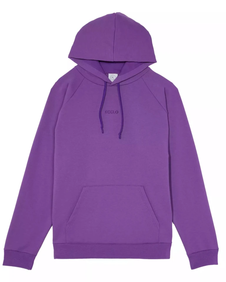 Ecclo hoodie sweat capuche homme violet Made In France et coton bio recycle upcycle 05 applat face 1080x1350 eddbcadc 3b52 4781 87ba 95ec80551ff4 ECCLO - Hoodie Violet – XL