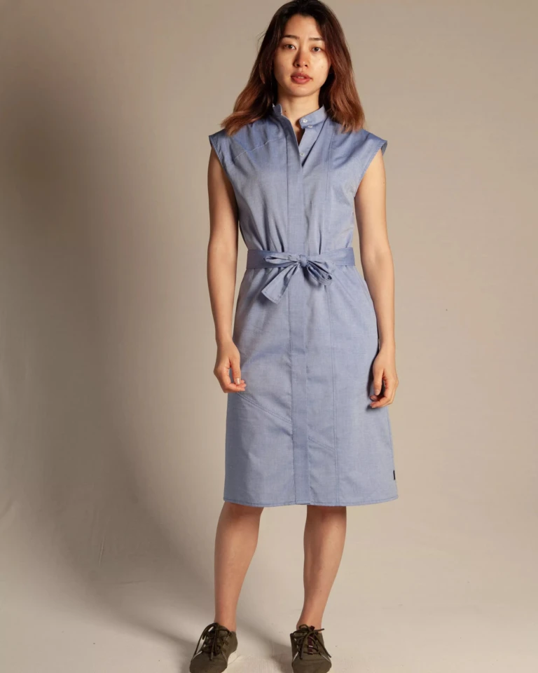 ECCLO - Robe bleue à motifs – 36