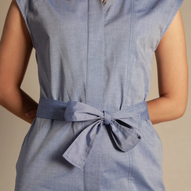 ECCLO - Robe bleue à motifs – 36