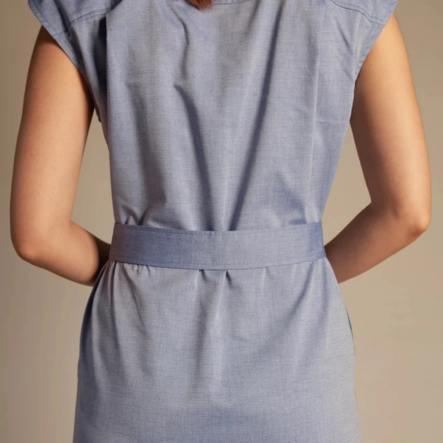 ECCLO - Robe bleue à motifs – 36