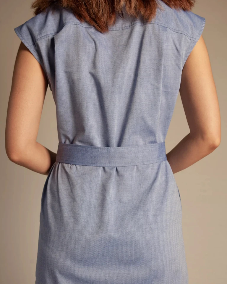 ECCLO - Robe bleue à motifs – 36