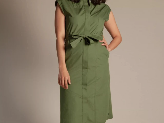 Ecclo robe kaki femme Made In France et coton bio recycle upcycle 01 face 1080x1350 05f8d823 0033 4738 ab0b 9cb72d81ac2f ECCLO - Robe kaki – 36