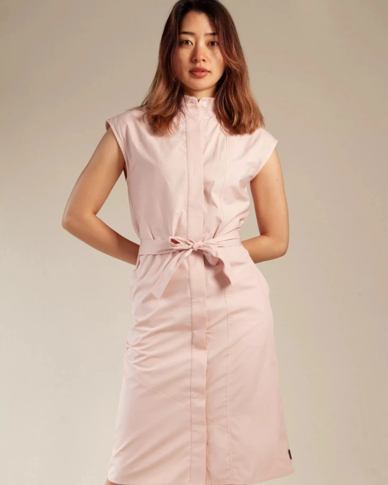 Ecclo robe rose femme Made In France et coton bio recycle upcycle 01 face 1080x1350 fa7ea60b 5f32 41b2 9683 7514b894cb57 ECCLO - Robe rose clair – 42