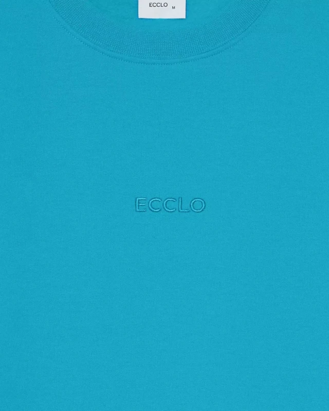ECCLO - Sweat col rond Turquoise – XL