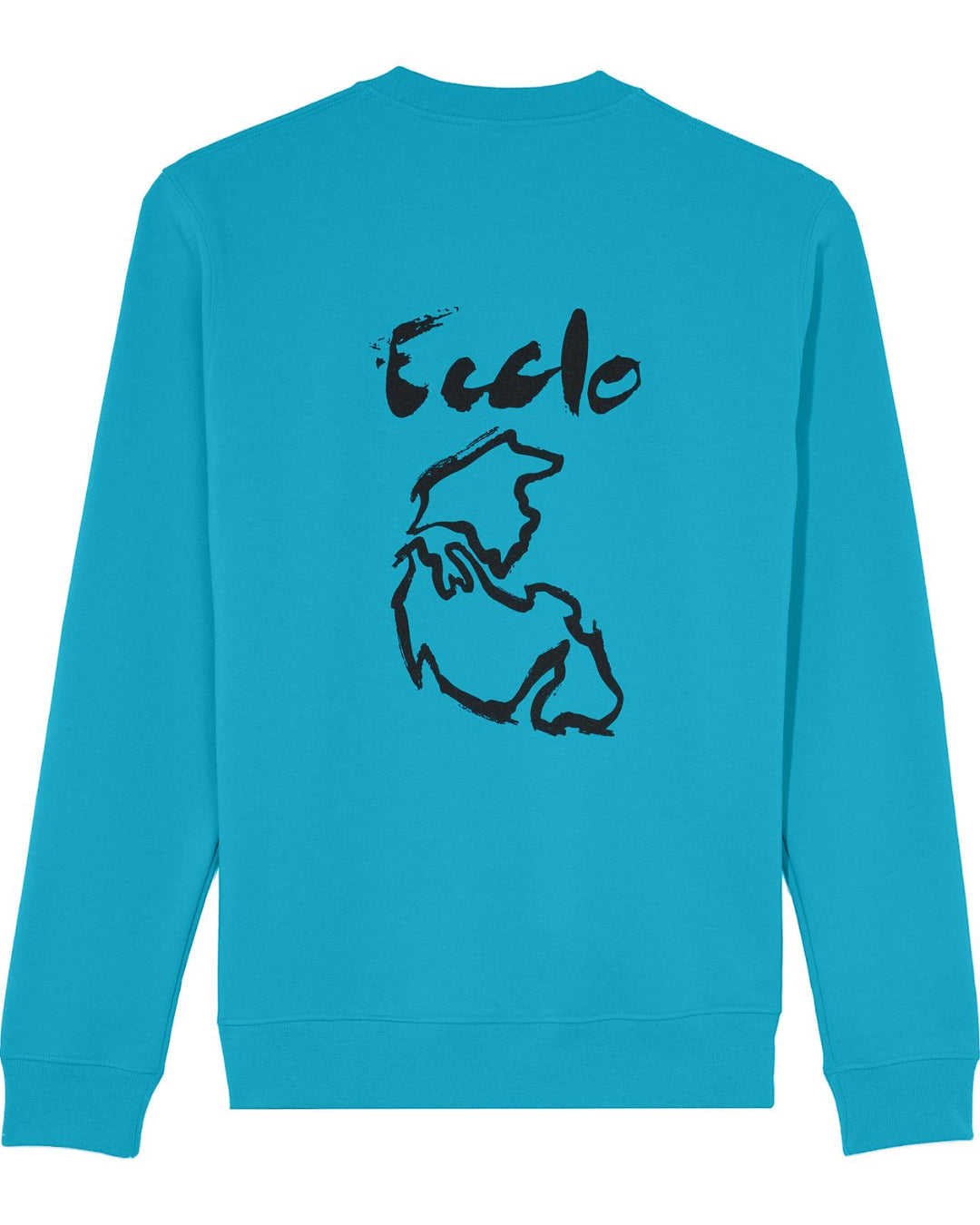 Ecclo sweat col rond homme bleu turquoise pangeeMade In France et coton bio recycle upcycle 06 applat dos 1080x1350 5156b983 236e 4b32 ac49 398c40c35edd ECCLO - Sweat Pangée Turquoise – XL