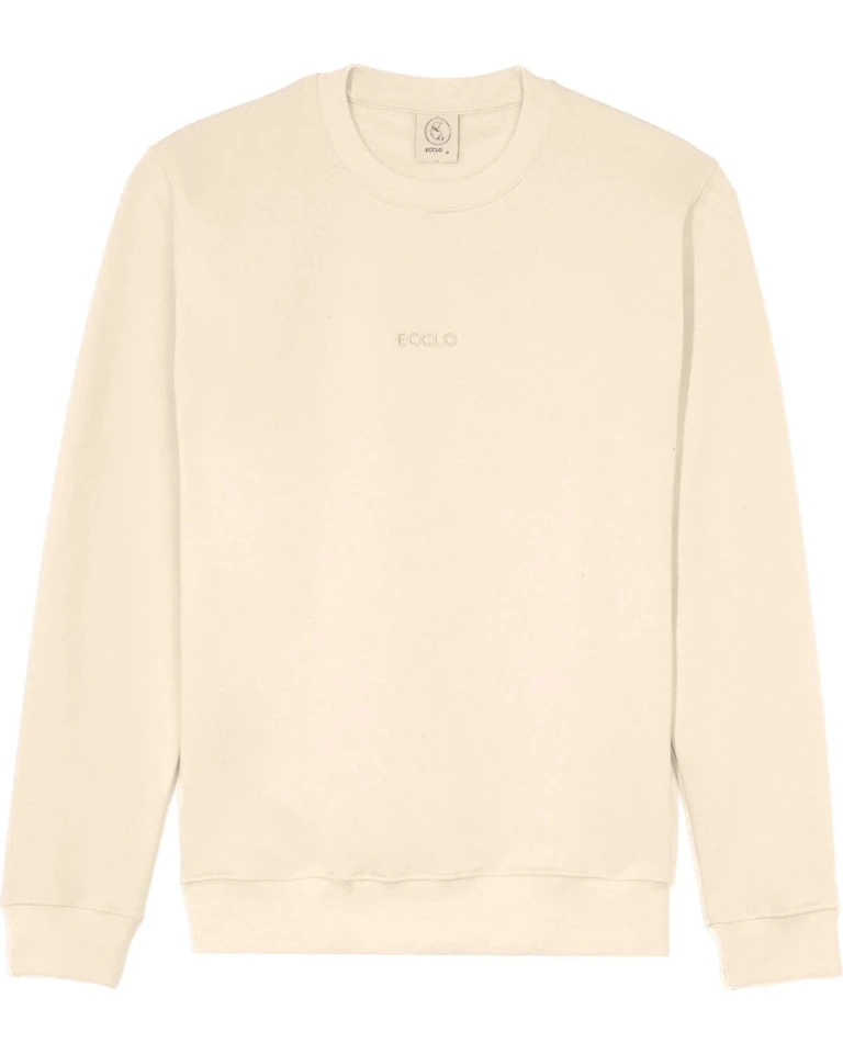 Ecclo sweat col rond homme creme Made In France et coton bio recycle upcycle 03 applat face 1080x1350 57d58d05 cf41 4647 81fe 87002bc2b009 ECCLO - Sweat col rond Crème – XL
