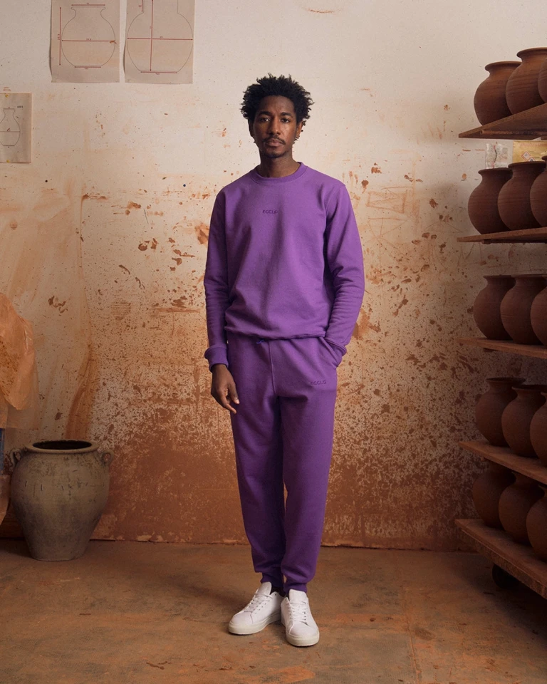 ECCLO - Sweat col rond Violet – XL