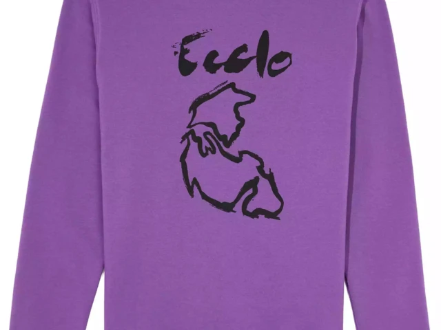 Ecclo sweat col rond homme violet pangee Made In France et coton bio recycle upcycle 06 applat dos 1080x1350 b3d7eb7e 4690 420d addc 4c874cb8c9db ECCLO - Sweat Pangée Violet – XL