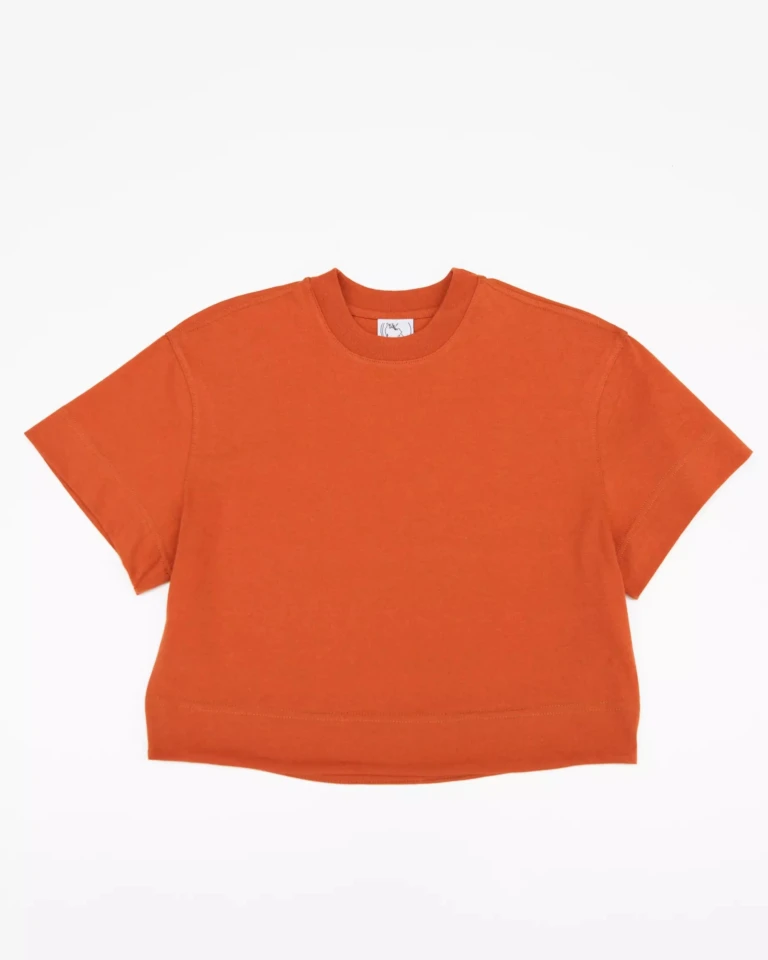 Ecclo t shirt col rond femme orange Made In France et coton bio recycle upcycle 01 applat 1080x1350 da3e1d9d 6ef8 4fea 91b9 7558ee817de1 ECCLO - T-shirt Cresent – XL