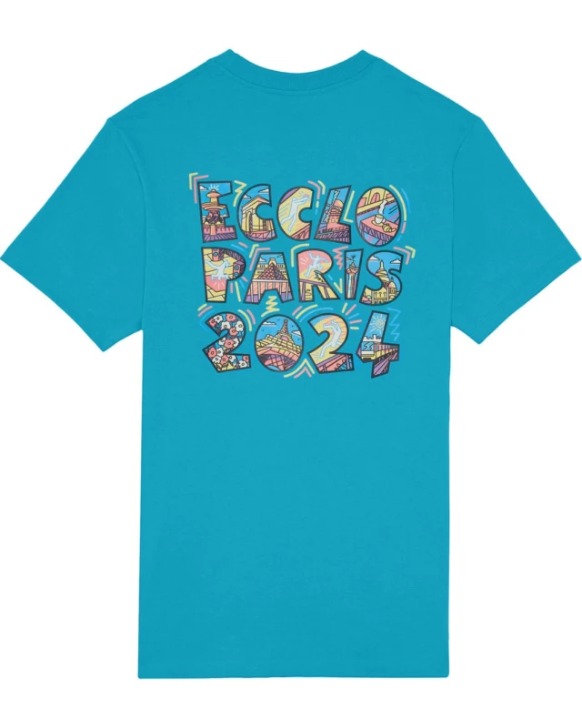 T-shirt turquoise JO 2024 par la marque Ecclo Ecclo - T-shirt turquoise JO 2024