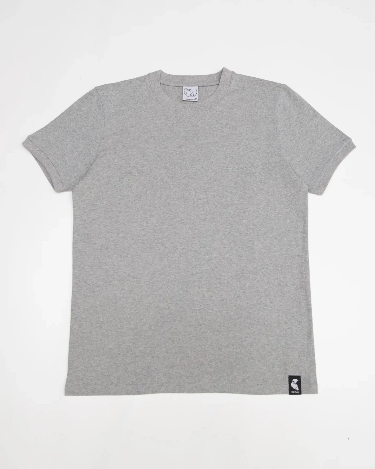 Ecclo t shirt col rond homme gris Made In France et coton bio recycle upcycle 02 applat 1080x1350 afabac5a d8d7 41b7 8565 54399eb7551d ECCLO - T-shirt Aluminio – M