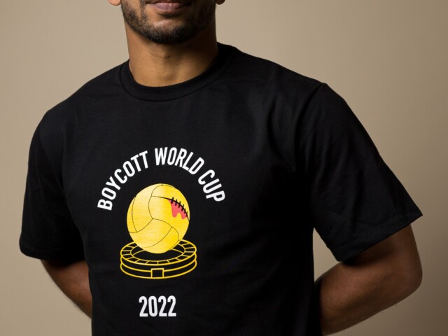 Ecclo boycott qatar david larose t shirt noir boycott world cup 2022 ECCLO - T-shirt Boycott WC 2022 – XL
