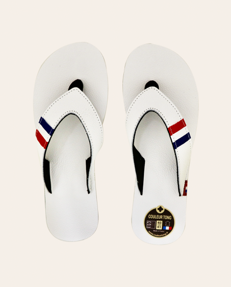 Couleur Tong - Tong Cuir FRANCE Blanc – 40-41