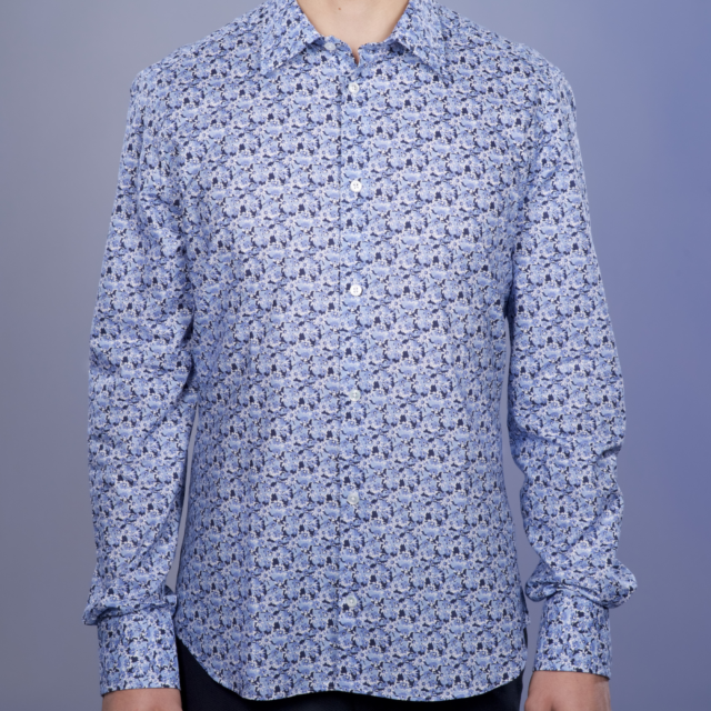 La Chemise Française - Chemise Fleurs Bleues – XL