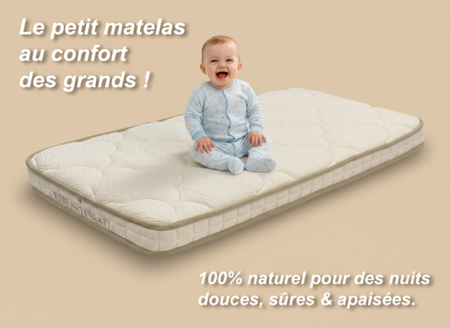 NATUR'LATT LITERIE - Matelas Bébé - Latex Naturel - fabrication artisanale française – 70x140cm