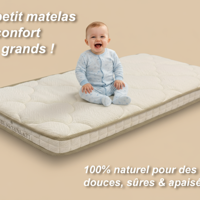NATUR'LATT LITERIE - Matelas Bébé - Latex Naturel - fabrication artisanale française – 70x140cm