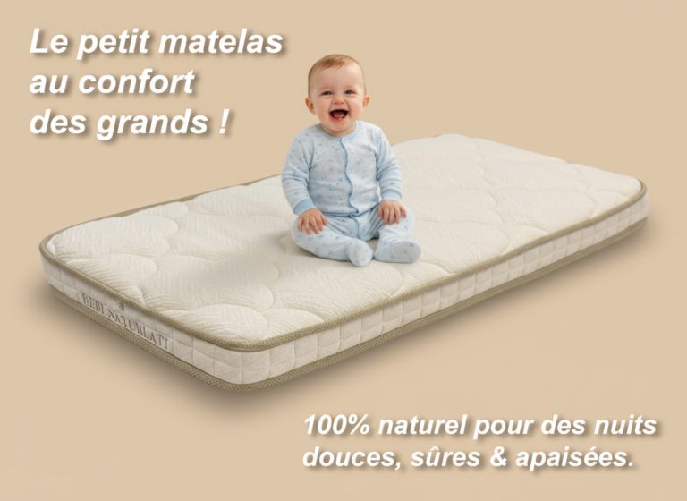 NATUR'LATT LITERIE - Matelas Bébé - Latex Naturel - fabrication artisanale française – 70x140cm