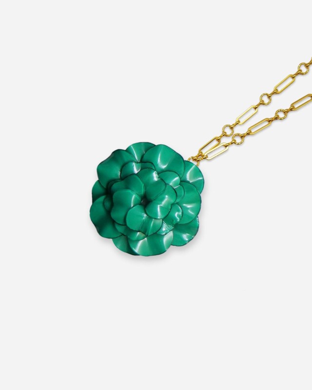 Ciléa Paris - Pendentif Géranium - Maxi – Rouge / Je ne veux pas la chaîne