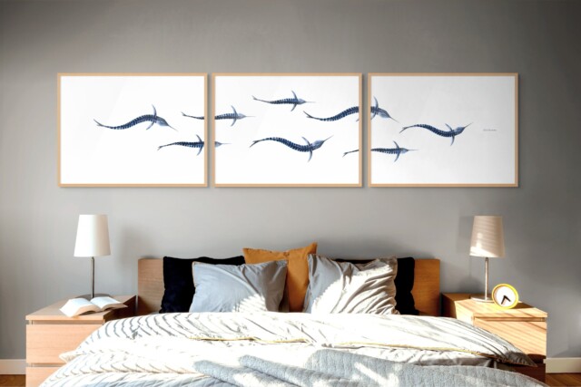 Triptyque : Les marlins vus du ciel par la marque Varek Illustrations Varek Illustrations - Triptyque : Les marlins vus du ciel