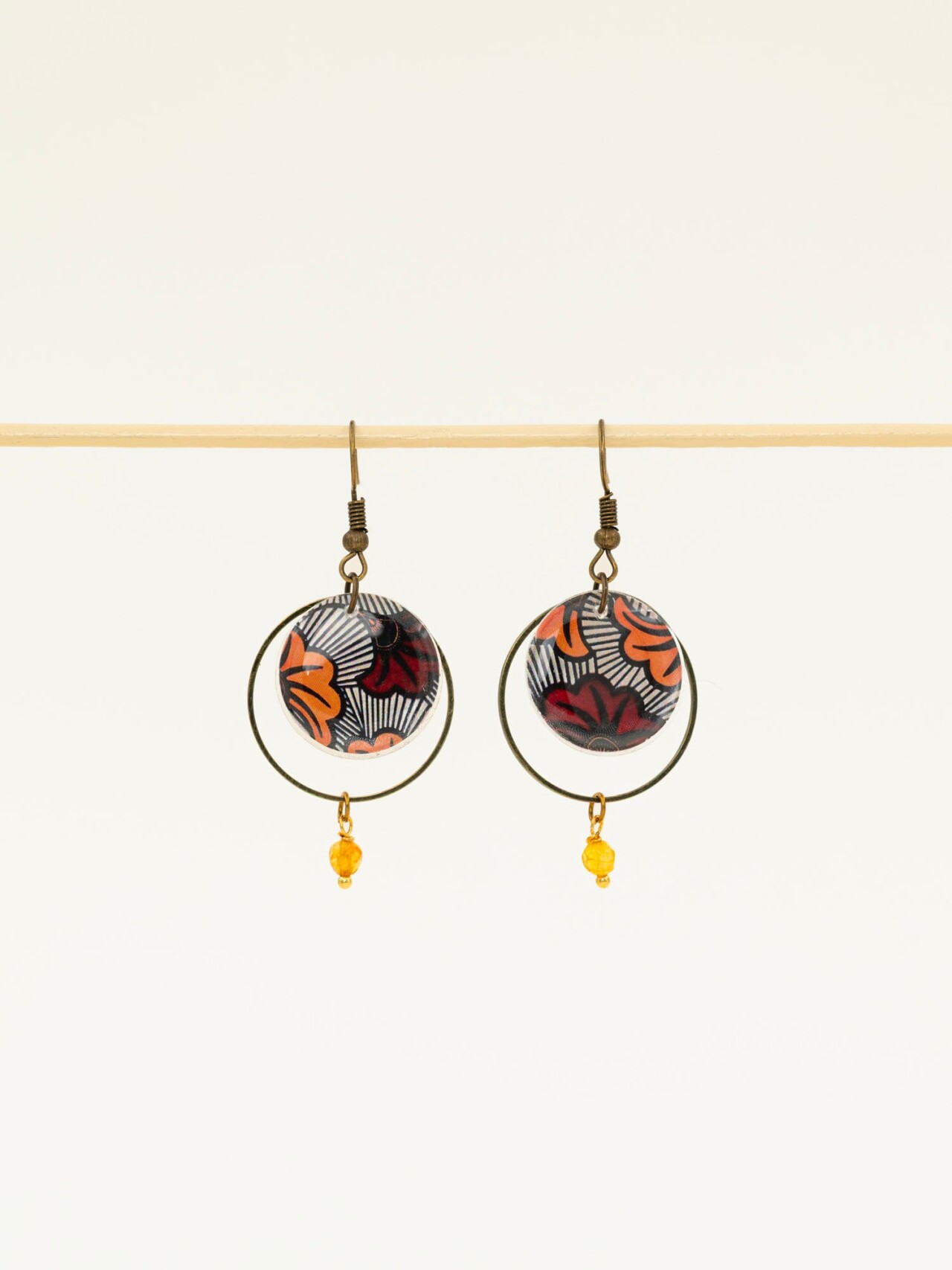 LILIBELLULE boucles doreilles fond creme 124 lili-bellule - ALBANY – Orange / Bronze