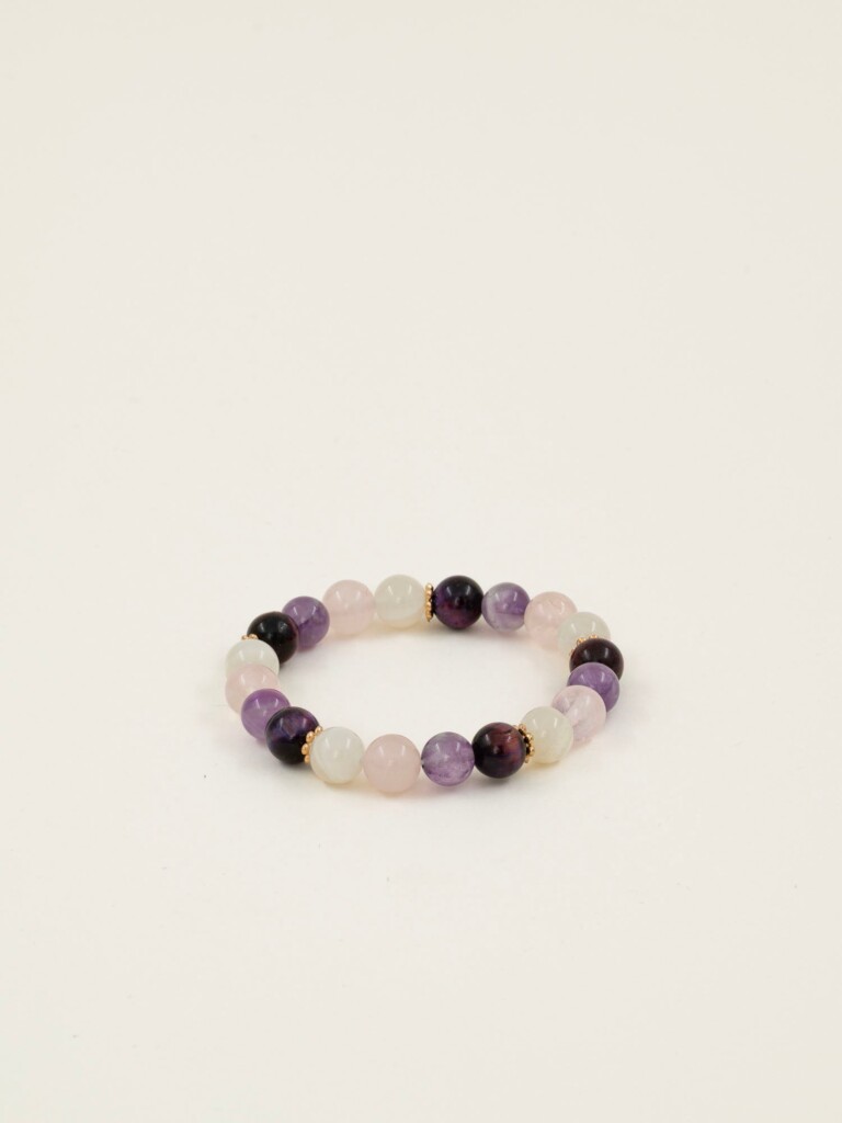 LILIBELLULE bracelets perles fond creme 79 Annapurna lili-bellule - ANNAPURNA – Violet / Homme