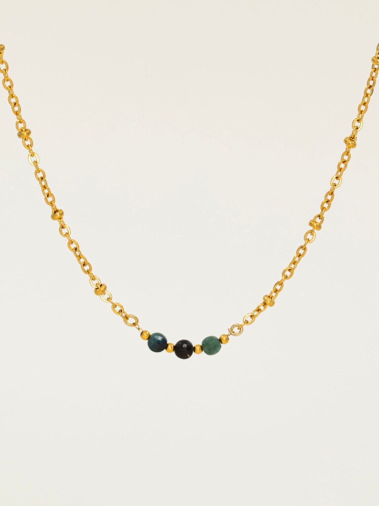 LILIBELLULE colliers fond creme 18 lili-bellule - SIENA – Vert / Or